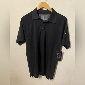 Fabletics Men Black Polo Shirt Classic Short Sleeve Training Day Polo NWT $60